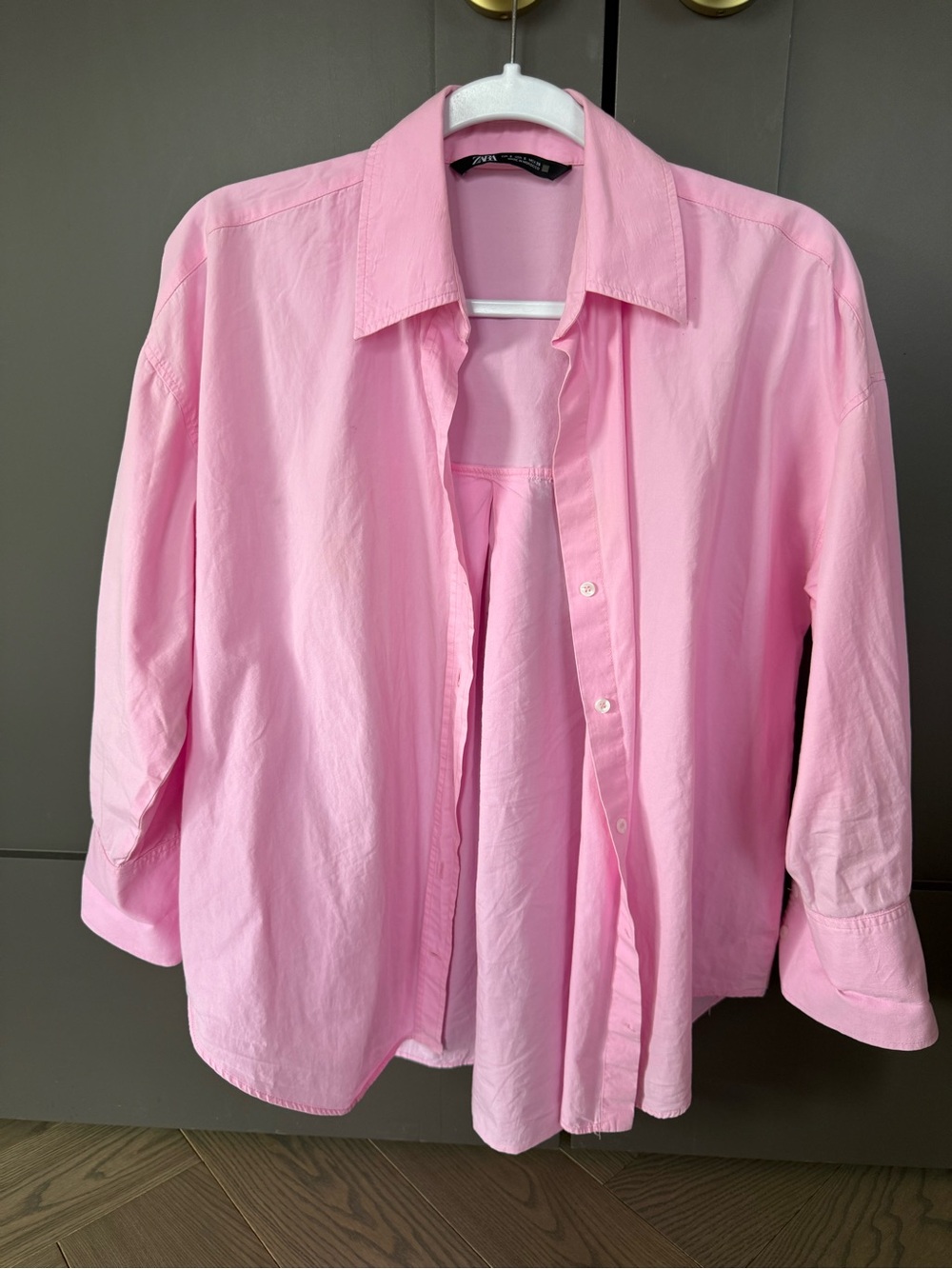 Zara Light Pink Button-Up Shirt